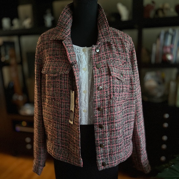 ‘Kut from the Kloth’ Pink Tweed Jacket - Picture 10 of 12
